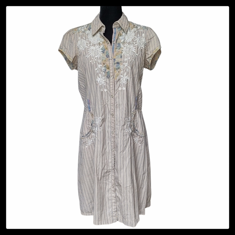 3J Workshop Southern Belle 5520 Cap Sleeve Button Down Dress Size L